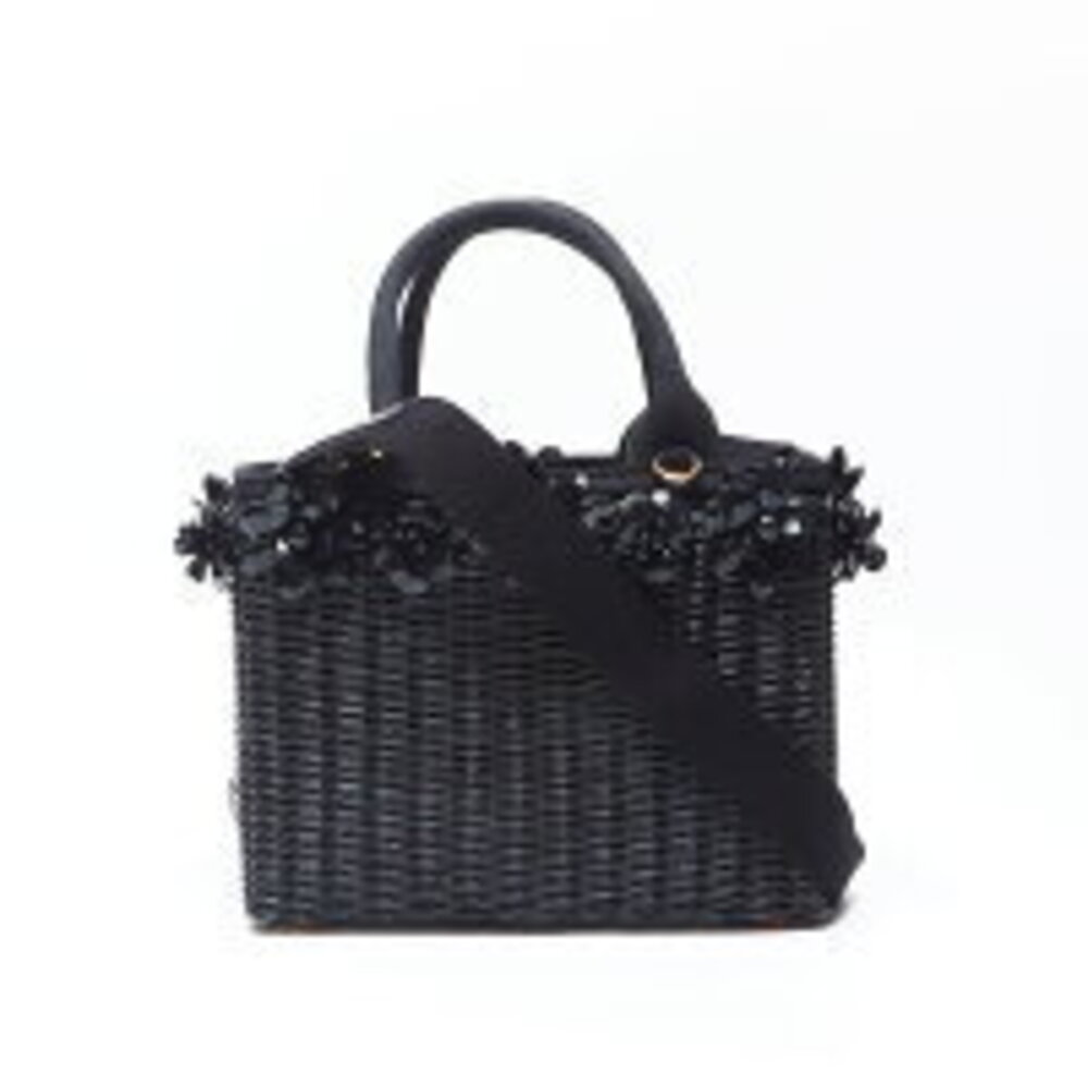 Prada Flower Basket Bag Handbag Black - Picture 2 of 13